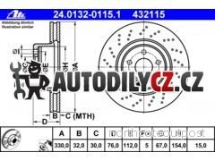 AT 432115 P/L brzdový kotouč ATE AT 432115 P/L brzdový kotouč ATE