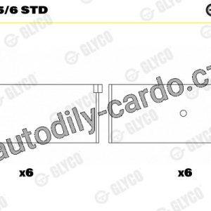 Ojniční ložisko GLYCO 71-2995/6 STD – sada