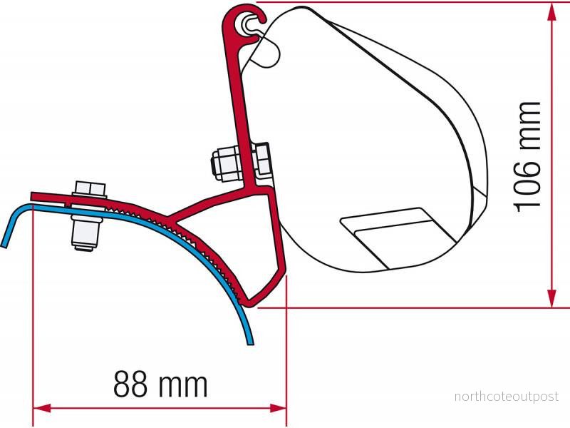 Adaptér montážní sada Fiamma F35 Pro pro Renault Trafic a Opel Vivaro, 2 držáky 12 cm) 305927