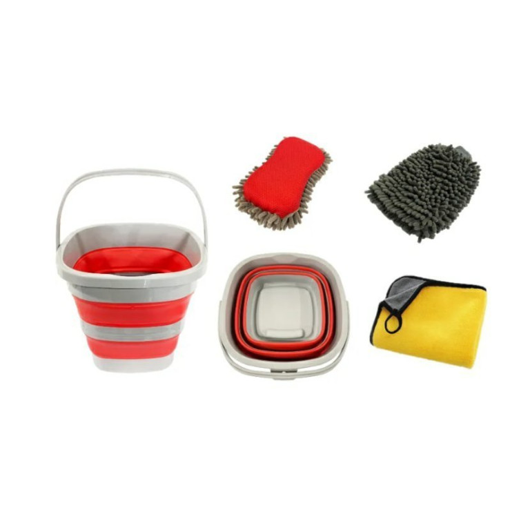 Set mycí pro auto (kyblík 10L, houba, rukavice, utěrka) 744807