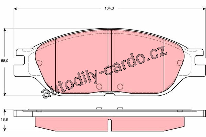 Sada brzdových destiček TRW GDB4138 - FORD WINDSTAR 99-
