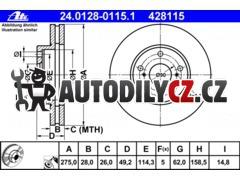 AT 428115 P/L brzdový kotouč ATE