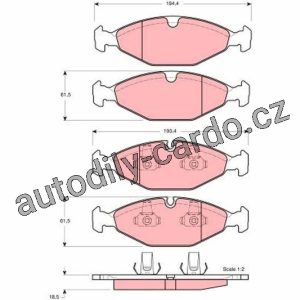 Sada brzdových destiček TRW GDB1400 – JAGUAR XJ