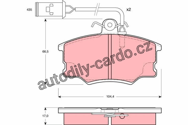 Sada brzdových destiček TRW GDB1054 - ALFA ROMEO 164