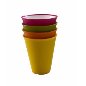 Set 4 plastových nerozbitných kelímků Omada Sanaliving Trumblers 4×0.2l mix barev 311945