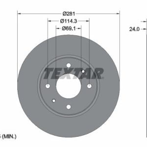 Brzdový kotouč TEXTAR 92100403 Brzdový kotouč TEXTAR 92100403