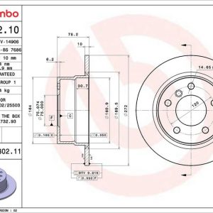 Brzdový kotouč BREMBO 08.8302.10 Brzdový kotouč BREMBO 08.8302.10