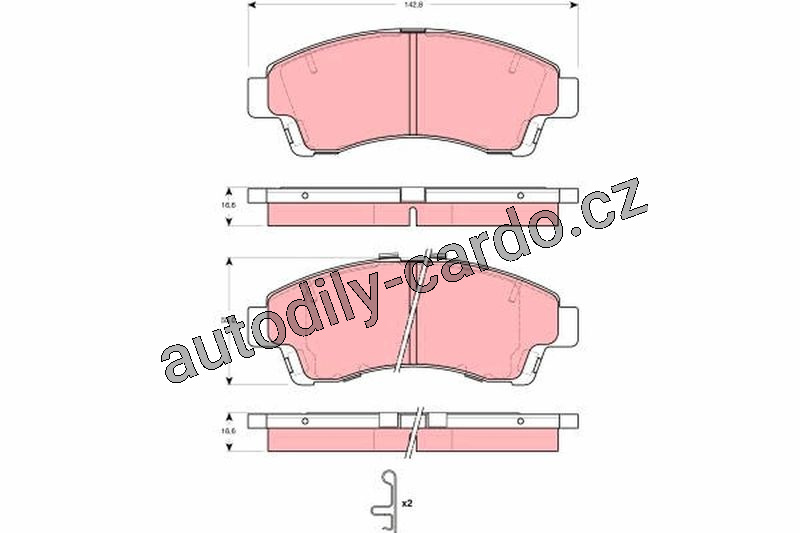 Sada brzdových destiček TRW GDB3321 - MAZDA B