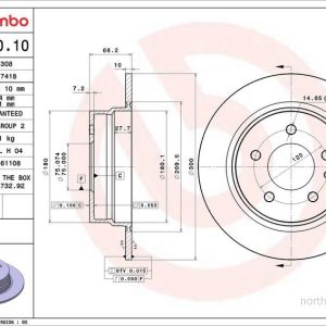 Brzdový kotouč BREMBO 08.5440.10 Brzdový kotouč BREMBO 08.5440.10