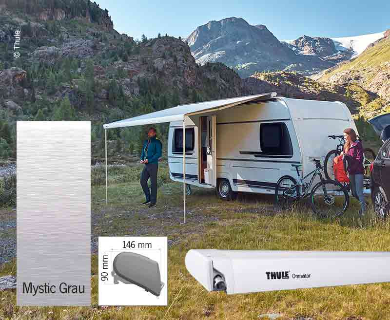Markýza střešní kazetová Thule Omnistor 6300 4,25 m (bílá, tajemná šedá) 313456