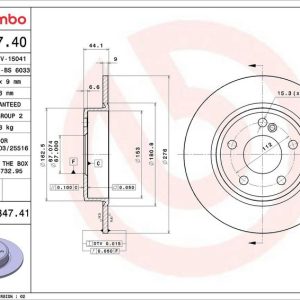 Brzdový kotouč BREMBO 08.B347.41 Brzdový kotouč BREMBO 08.B347.41