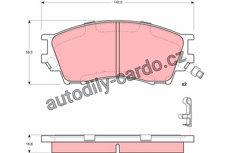 Sada brzdových destiček TRW GDB3230 - MAZDA XEDOS 9