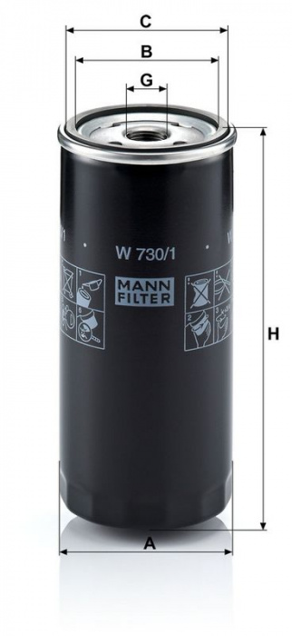 Olejový filtr MANN W730/1 (MF W730/1)