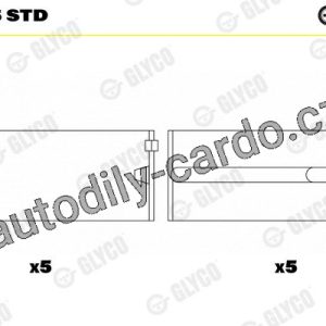 Ložiska klikové hřídele GLYCO H084/5 STD – sada