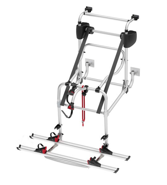 Nosič kol Fiamma Carry-Bike Lift 77 (manuální stahovací nosič pro 2 až 4 kola, nosnost 60 kg, stříbrný) 314001