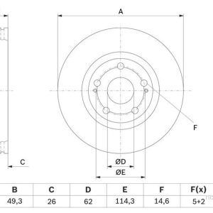 Brzdový kotouč BOSCH (BO 0986479454) Brzdový kotouč BOSCH (BO 0986479454)