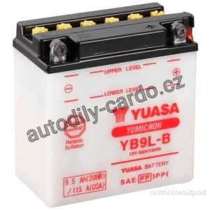 Motobaterie YUASA YB9L-B 9Ah 130A 12V P+ /137x77x141/ Motobaterie YUASA YB9L-B 9Ah 130A 12V P+ /137x77x141/