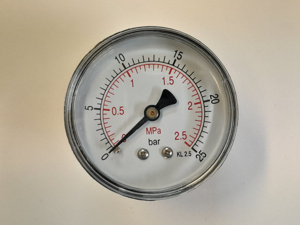 Manometr 1/4" 0-25 barů MZ 63mm, plast zadní 735312