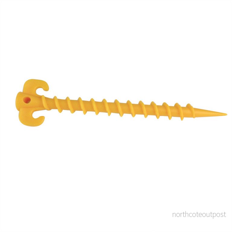 Kolík plastový spirálový zemní kotvící – 20 cm, žlutý 318942