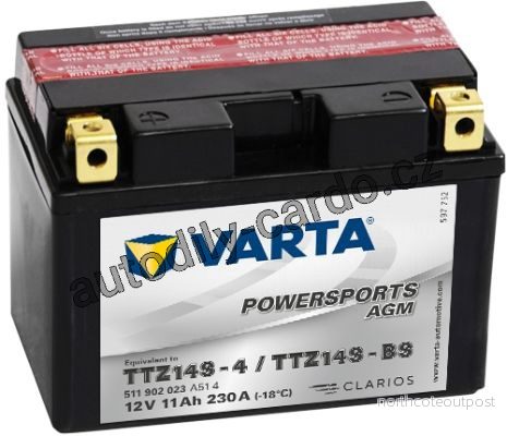 Moto baterie VARTA VT 511902023A514 11Ah 230A 12V L+ Y11 FUNSTART AGM /150x87x110/ TTZ14S-BS / TTZ14S-BS