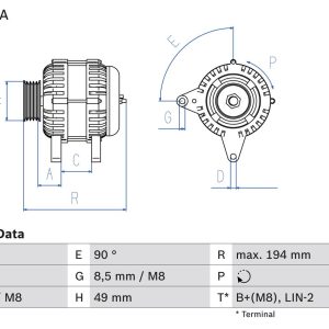 BO 0986083130 Alternátor BOSCH-výmenný díl BO 0986083130 Alternátor BOSCH-výmenný díl