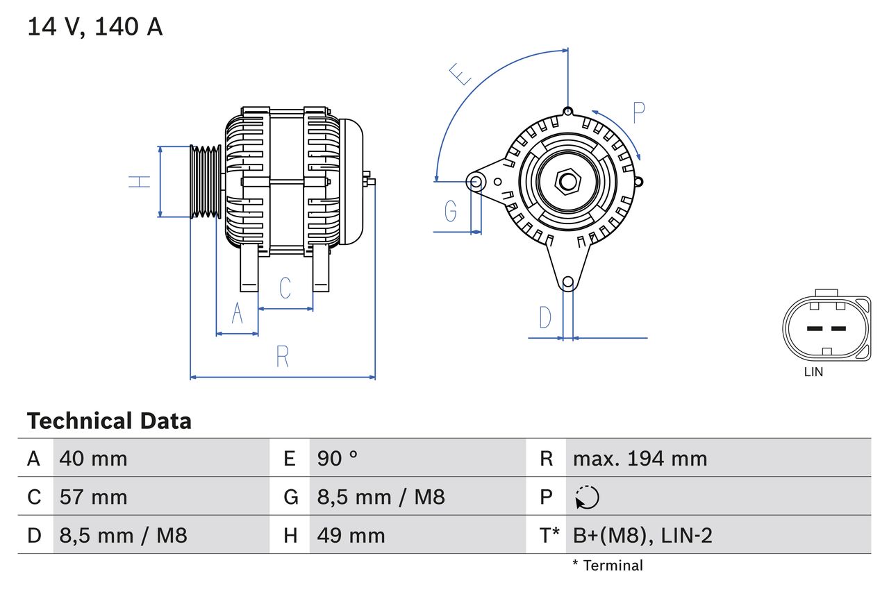 BO 0986083130 Alternátor BOSCH-výmenný díl