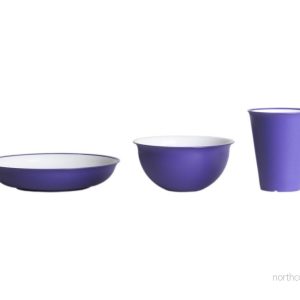 Set plastového nerozbitného nádobí Omada Sanaliving 3ks VerdeMela fialová 311798