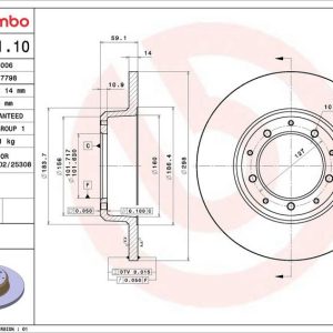 Brzdový kotouč BREMBO 08.A841.10 Brzdový kotouč BREMBO 08.A841.10