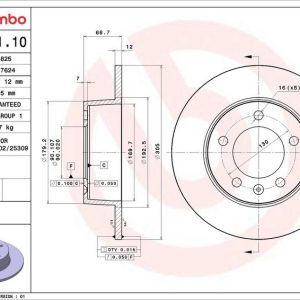 Brzdový kotouč BREMBO 08.9371.10 Brzdový kotouč BREMBO 08.9371.10