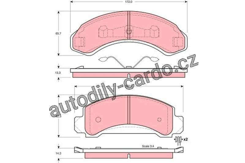 Sada brzdových destiček TRW GDB4004 - FORD RAANGER 94-95