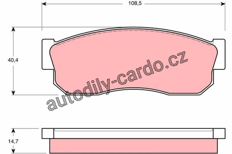 Sada brzdových destiček TRW GDB988 - SUBARU LIBERO