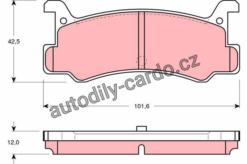 Sada brzdových destiček TRW GDB375 - MAZDA 323 85-89