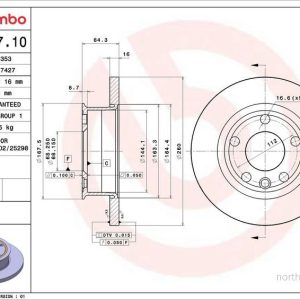 Brzdový kotouč BREMBO 08.5497.10 Brzdový kotouč BREMBO 08.5497.10