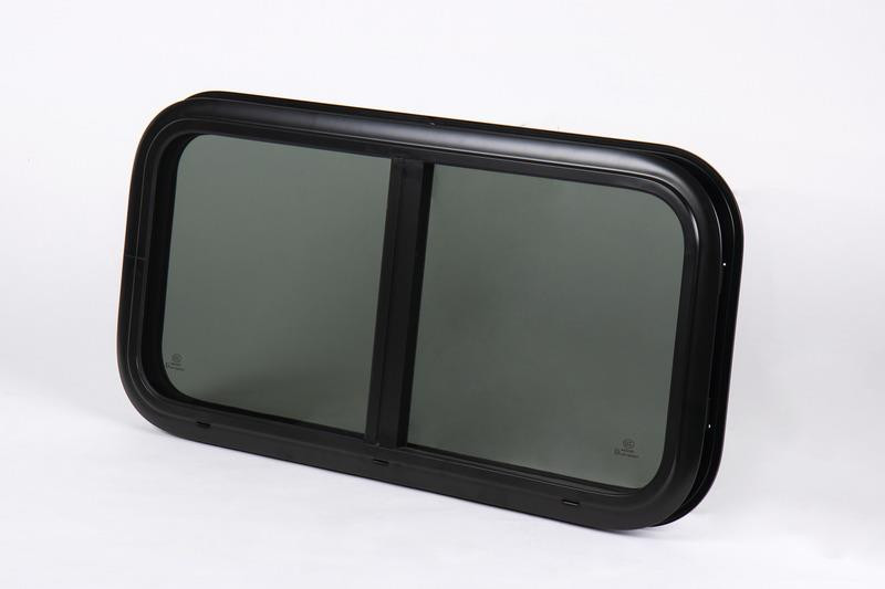 Okno posuvné z pravého skla Carbest RW-Motion (500 × 300 mm) – černý hliníkový rám 312092