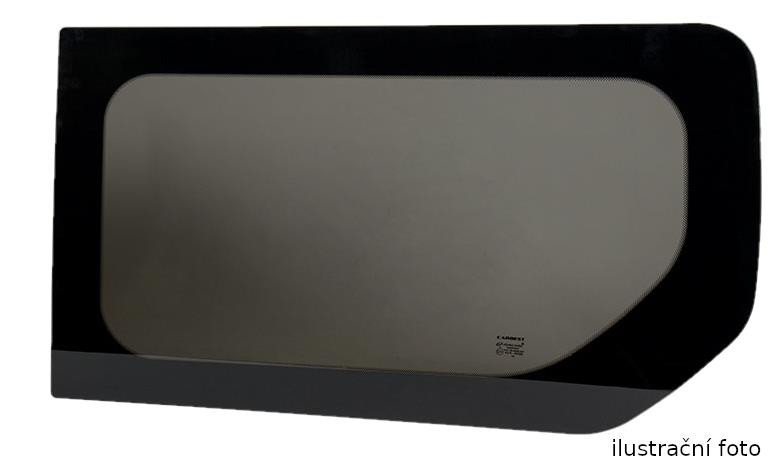 Boční pevné okno tónované z bezpečnostního skla pro VW T5 / T6 (od 2004, dlouhý rozvor, zadní pravé, 1257 × 570 mm) 304128
