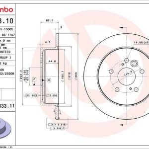 Brzdový kotouč BREMBO 08.A333.10 Brzdový kotouč BREMBO 08.A333.10