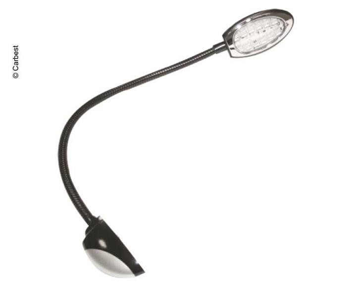 Svítidlo LED čtecí 12 V výkon 2,2 W světelný tok 192 lm délka 465 mm černé a stříbrné nástěnné Carbest 303161