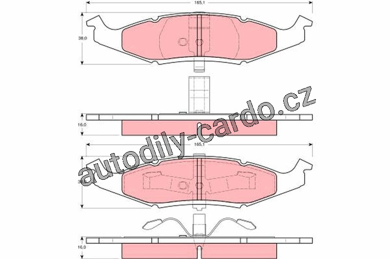 Sada brzdových destiček TRW GDB4006 - CHRYSLER NEON 94-97