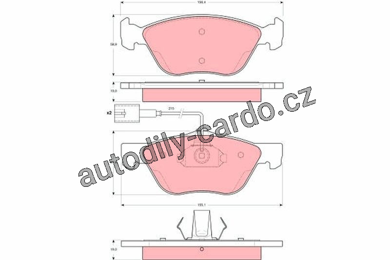 Sada brzdových destiček TRW GDB1602 - ALFA ROMEO 156