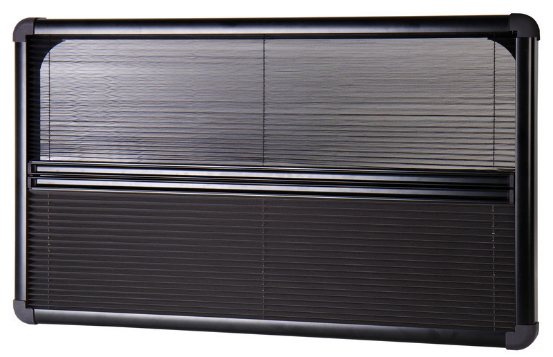 Roleta vnitřní kazetová se zatemněním a moskytiérou pro Carbest RW Style, magnetické zavírání, matná černá, rozměry 528 × 478 mm 314611
