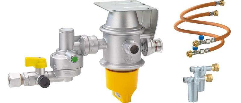 Caramatic DriveTwo Set – regulátor tlaku plynu s automatickým přepínáním pro obytné vozy 305265